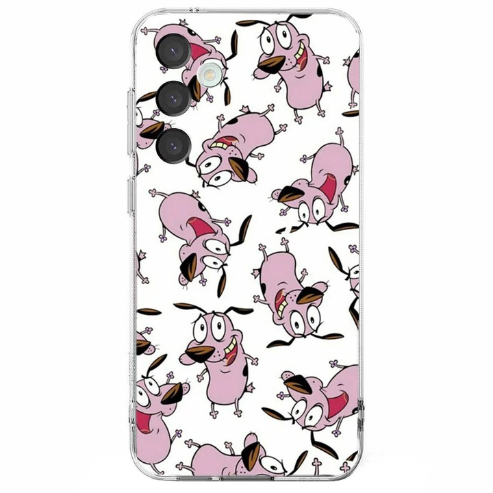 Husa telefon compatibila cu Samsung Galaxy S24 FE, Viceversa, model Courage the cowardly dog pattern, Silicon, TPU