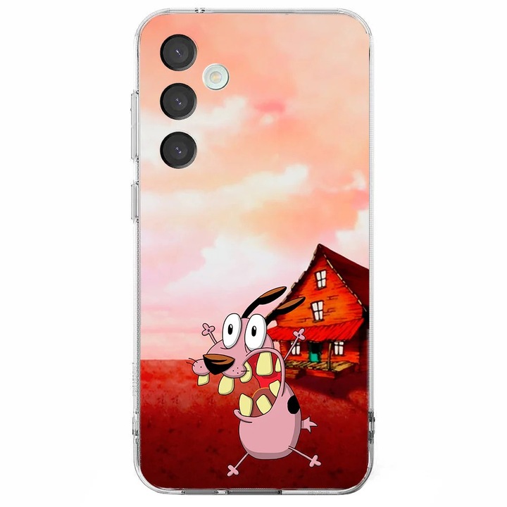 Husa telefon compatibila cu Samsung Galaxy S24 FE, Viceversa, model Courage the cowardly dog farm house, Silicon, TPU