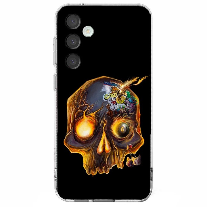 Husa telefon compatibila cu Samsung Galaxy A26, Viceversa, model Fire Skull, Silicon, TPU