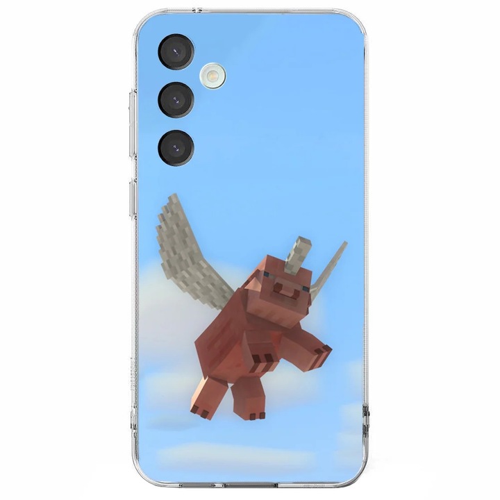 Husa telefon compatibila cu Samsung Galaxy A26, Viceversa, model Flying pig Minecraft, Silicon, TPU