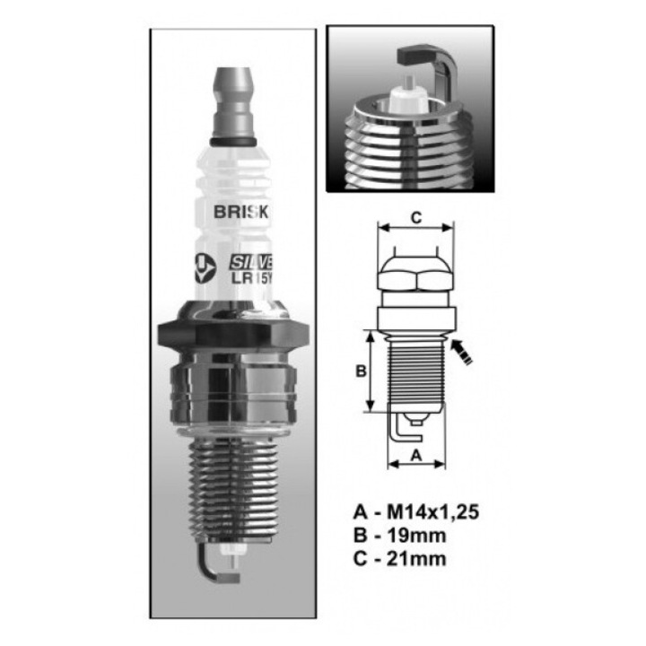 BRISK LR15YS gyújtógyertya, LPG/CNG-hez