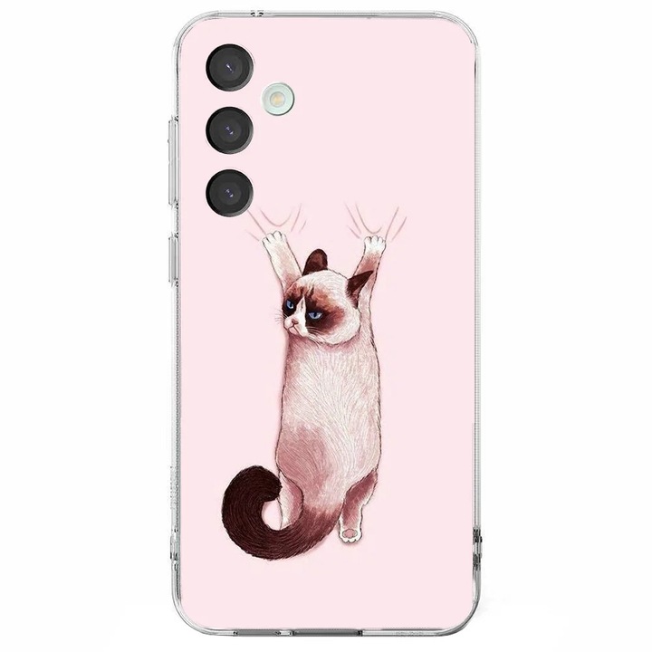 Husa telefon compatibila cu Samsung Galaxy S24 FE, Viceversa, model Grumpy cat me no go, Silicon, TPU