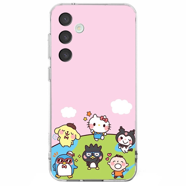 Husa telefon compatibila cu Samsung Galaxy S24 FE, Viceversa, model Hello kitty world, Silicon, TPU