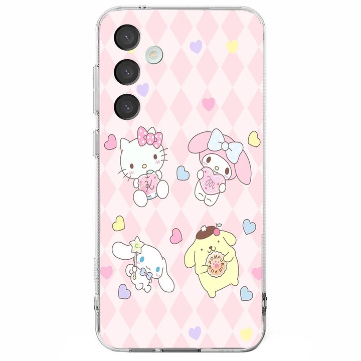 Husa telefon compatibila cu Samsung Galaxy S24 FE, Viceversa, model Hello Kitty characters, Silicon, TPU