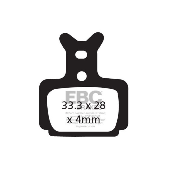 Спирачни накладки за велосипед EBC Brakes, органични, 28x33.3x4mm, за трекинг и крос-кънтри