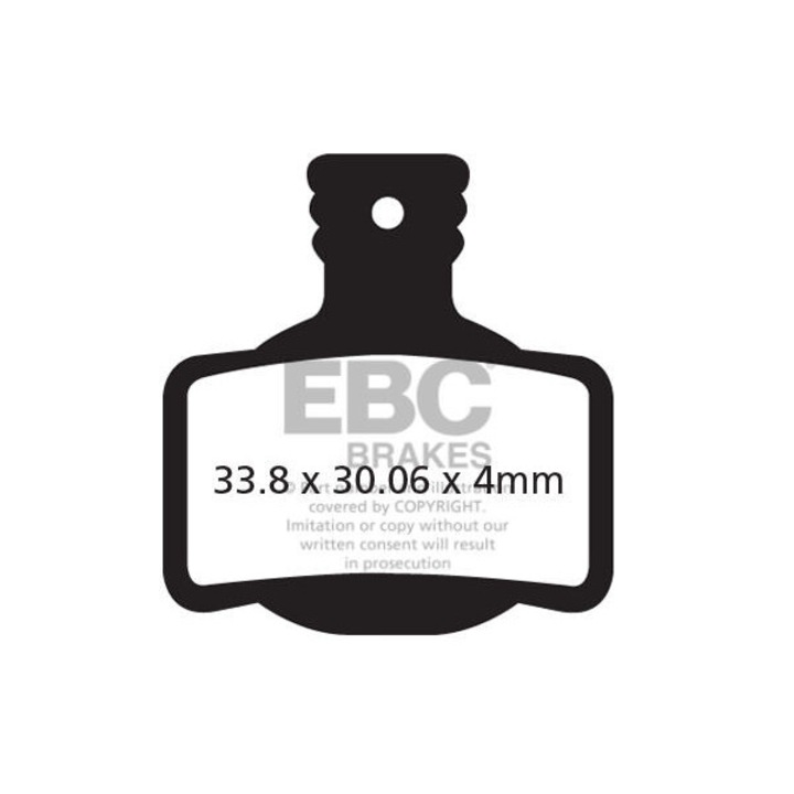 Спирачни накладки EBC Brakes, органични, 30.06x33.8x4мм, комплект