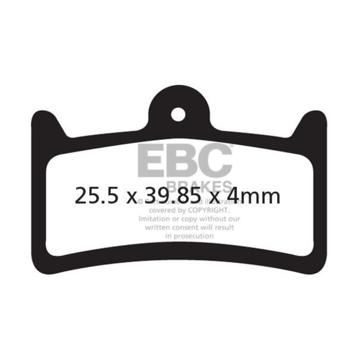 Klocki hamulcowe EBC Brakes, organice, rosii, 39.86x25.5x4mm, set