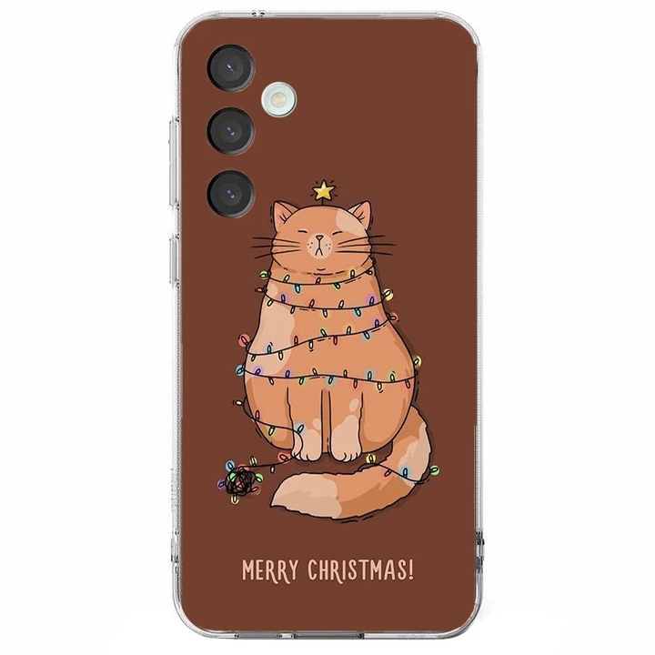 Husa telefon compatibila cu Samsung Galaxy S24 FE, Viceversa, model I am a Christmas Cat Tree, Silicon, TPU