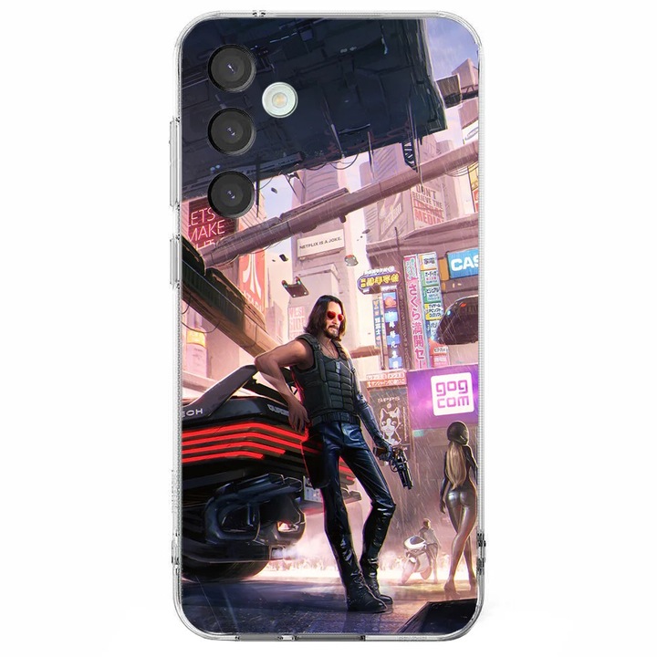 Husa telefon compatibila cu Samsung Galaxy S24 FE, Viceversa, model Johnny Silverhand Cyberpunk, Silicon, TPU