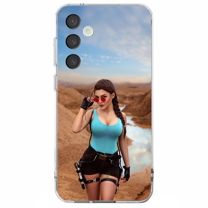 Husa telefon compatibila cu Samsung Galaxy A26, Viceversa, model Lara Croft cosplay, Silicon, TPU