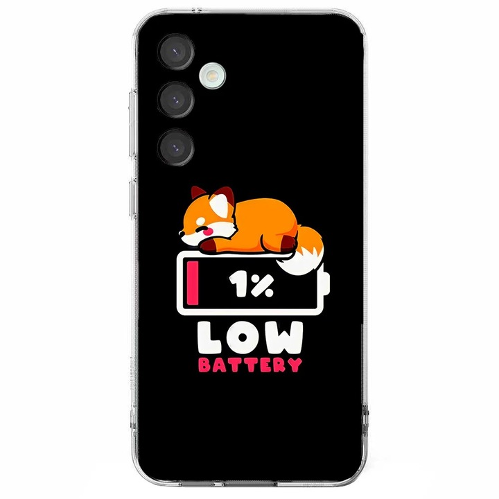 Husa telefon compatibila cu Samsung Galaxy S24 FE, Viceversa, model Low battery fox, Silicon, TPU