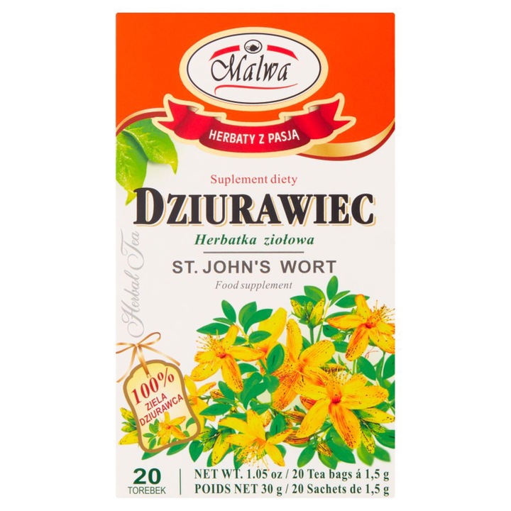 Ceai de sunatoare Malwa, Supliment alimentar, 30 g, 20 pliculete