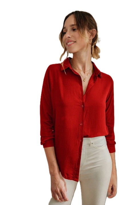 Camasa Dama, Casual, Lejera, Cu Maneci Lungi, Rosu