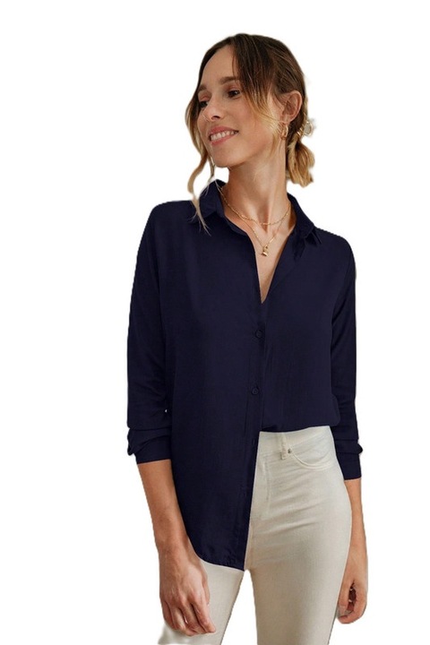 Camasa Dama, Casual, Lejera, Cu Maneci Lungi, Albastru marin