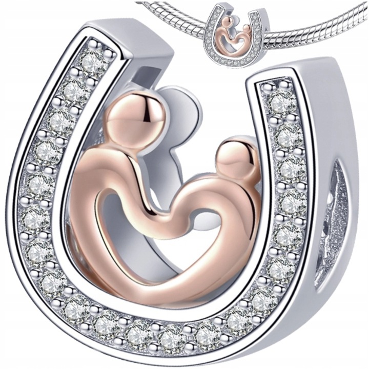 Charmuri din argint 925, model Familie Fericita, ZeSrebra, diametru ~5mm, argintiu