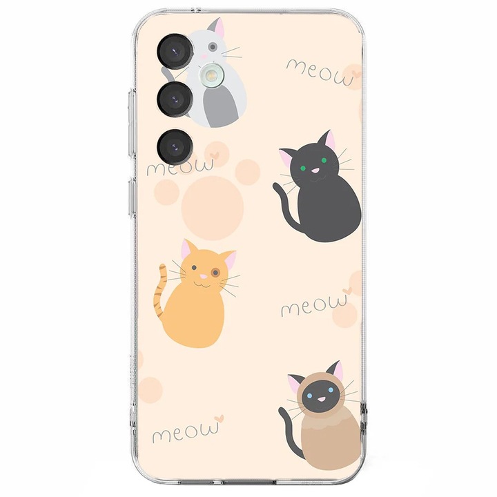 Husa telefon compatibila cu Samsung Galaxy S24 FE, Viceversa, model Meow pattern, Silicon, TPU