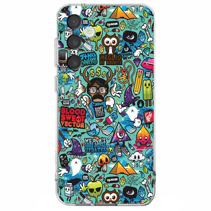 Husa telefon compatibila cu Samsung Galaxy S25, Viceversa, model Modern graffity, Silicon, TPU