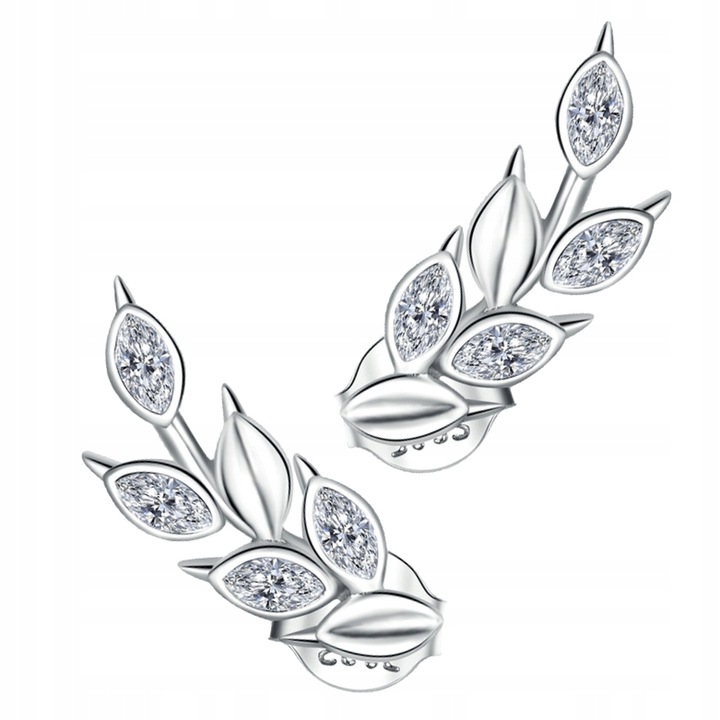 Cercei argintii boho cu cristale, ZeSrebra S925, 1,2g