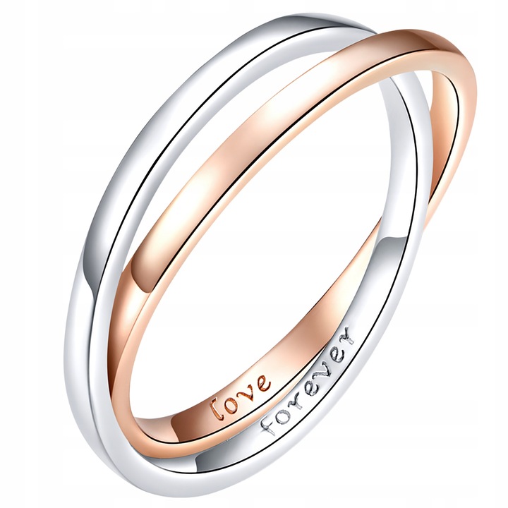 Inel dublu din argint 925, ZeSrebra, 25x4mm, argintiu, marimea 16