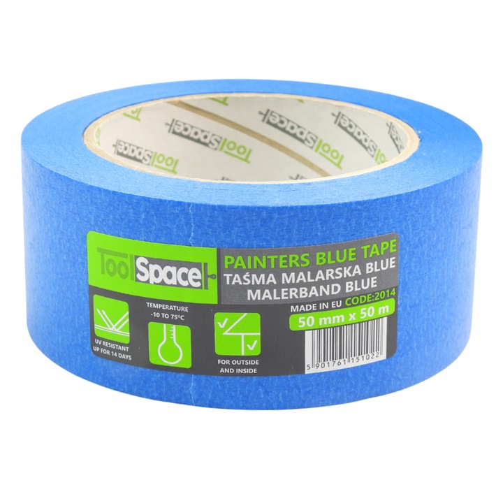 Banda adeziva, AJKA, albastra, 50mm x 50m, pentru lucrari de vopsire si constructii