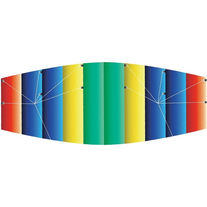 Хвърчило Raver, 100x45 см, Ripstop полиестерен материал, за вятър 20-50 км/ч, комплект с 2 дръжки и ръководство за пилотиране