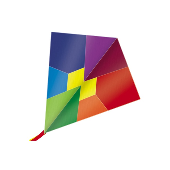 Хвърчило Gunther Zirkon XXL, 124x152см, полиестер, 6м опашка, 35м въже, многоцветно