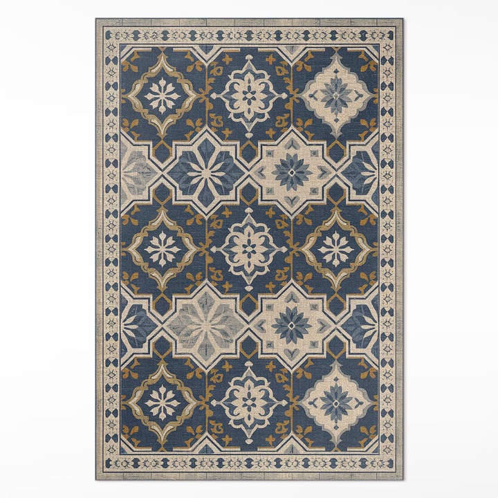 Covor de vinil acasa, Wallfluent, Mozaic de epoca, Maro, 120 x 180 cm, 010260360160000282035