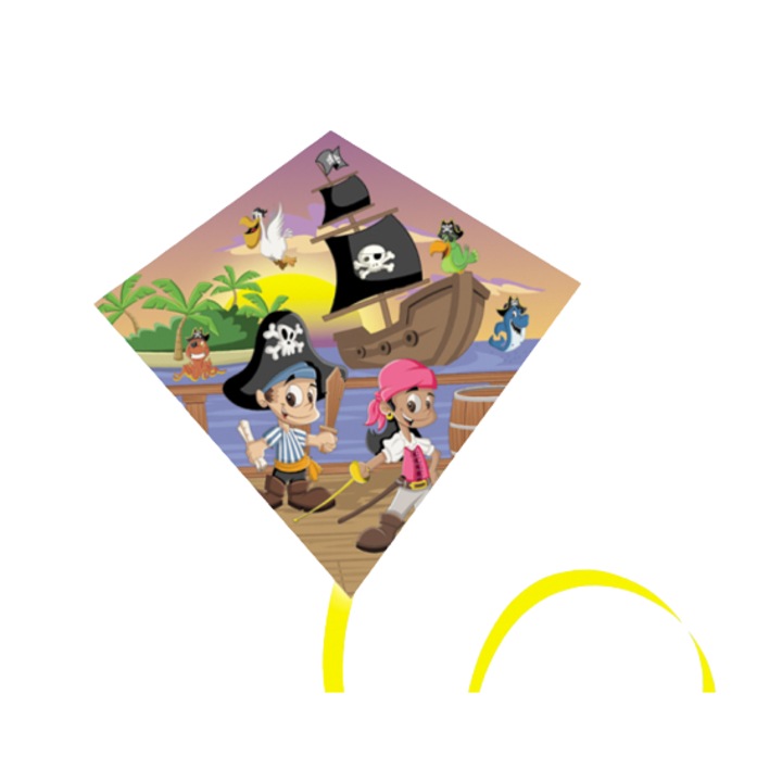 Мини хвърчило Змей Пират, Гюнтер, 24х25см, 1,8м опашка, 200гр