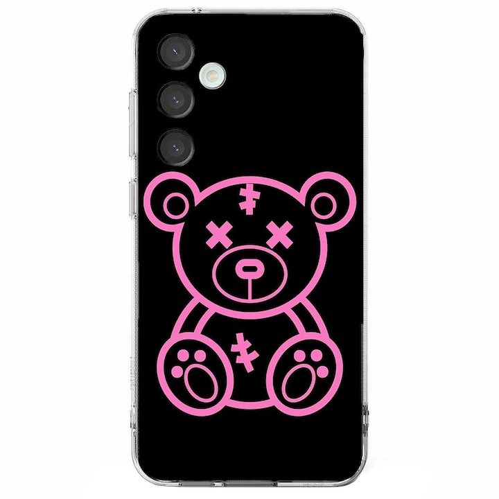 Husa telefon compatibila cu Samsung Galaxy A26, Viceversa, model Pink patched Bear, Silicon, TPU