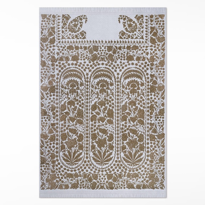 Covor de vinil acasa, Wallfluent, Dacca - de Sir Matthew Digby Wyatt, Bej, 120 x 180 cm, 010260360160000273835