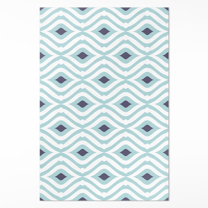 Covor de vinil, Wallfluent, Valuri abstracte, Albastru, 120 x 180 cm, 010260360160000057173