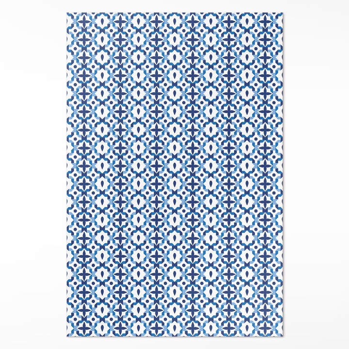 Covor de vinil acasa, Wallfluent, mozaic spaniol, Albastru, 120 x 180 cm, 010260360160000057204