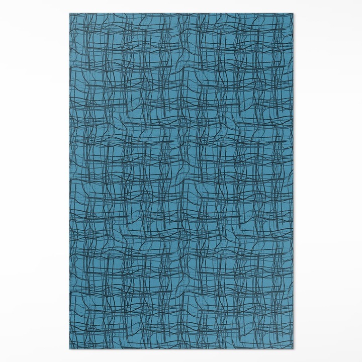 Covor interior din vinil, Wallfluent, Model de tesatura, Albastru, 140 x 210 cm, 010260360260000033527