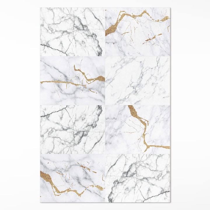 Covor de vinil, Wallfluent, Marmura eleganta, Alb, 120 x 180 cm, 010260360160000057057