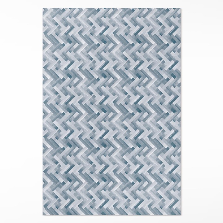 Covor de vinil, Wallfluent, Parchet vopsit, Albastru, 120 x 180 cm, 010260360160000033497