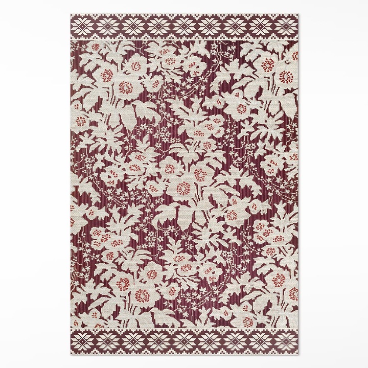 Covor de vinil acasa, Wallfluent, Matase - de Matthew Digby Wyatt, Bordeaux, 100 x 150 cm, 010260360050000033215
