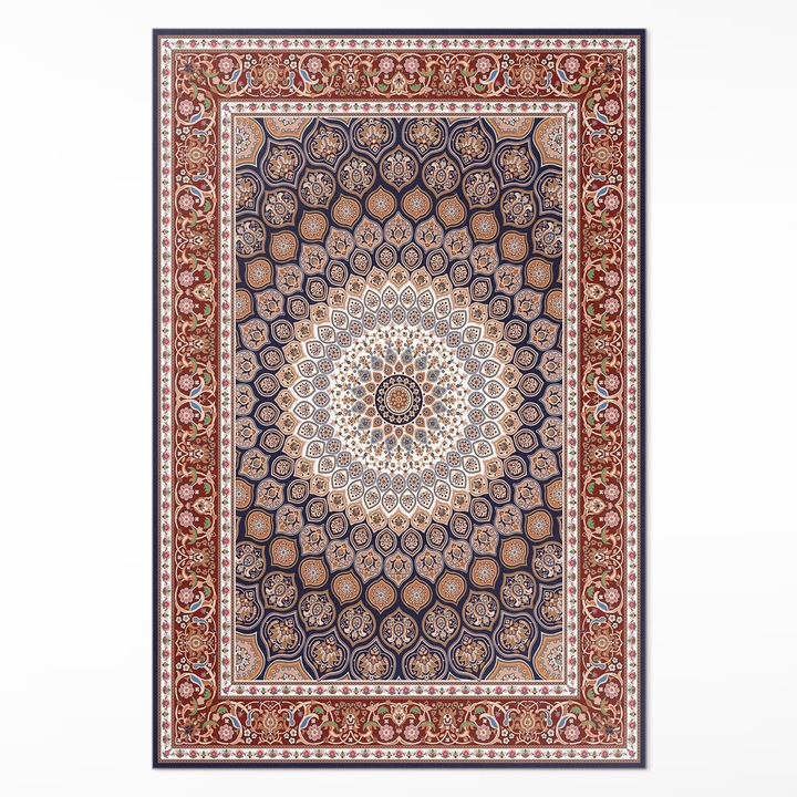 Covor de vinil acasa, Wallfluent, Mandala geometrica, Maro, 120 x 180 cm, 010260360160000020256