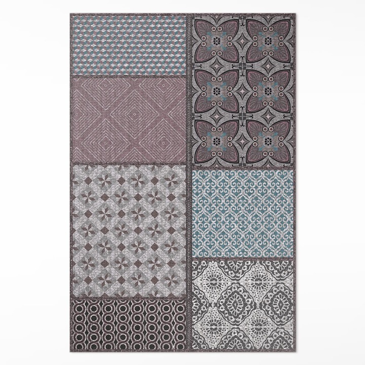 Covor de vinil acasa, Wallfluent, Combinatie de modele, Bej multicolor, 150 x 225 cm, 010260360300000020067