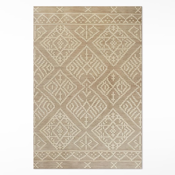 Covor interior din vinil, Wallfluent, motive aztece, Maro, 120 x 180 cm, 010260360160000282081