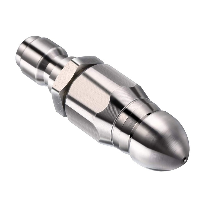 Duza rapida pentru aparat de spalat cu presiune, 1/4, 1 orificiu frontal si 6 orificii posterioare, otel inoxidabil, argintie