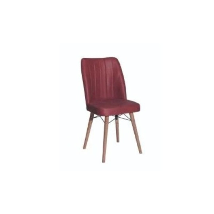 Scaun Berlin Burgundia, dining, bucatarie, tapitate cu material textil, picioare lemn, 92cm x 45cm x 45 cm
