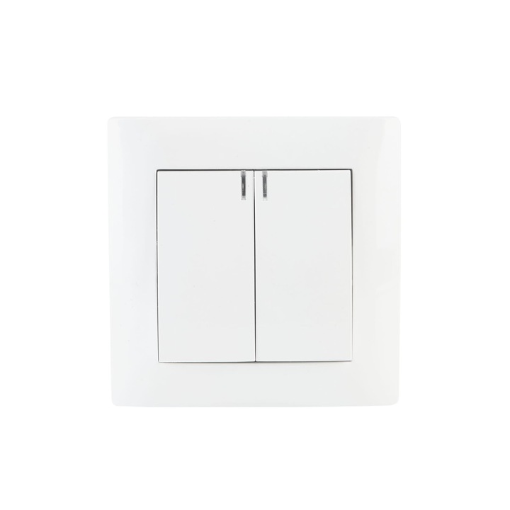 Comutator dublu VCX, iluminare de fundal, alb