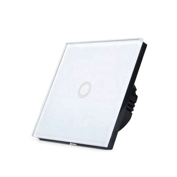 Intrerupator din sticla, VCX, WESA FCM-01W, alb, design minimalist, consum redus de energie