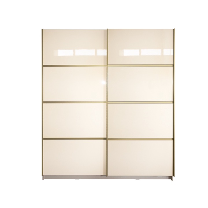 Dulap Gold 1800 Crem cu usi MDF Lucios