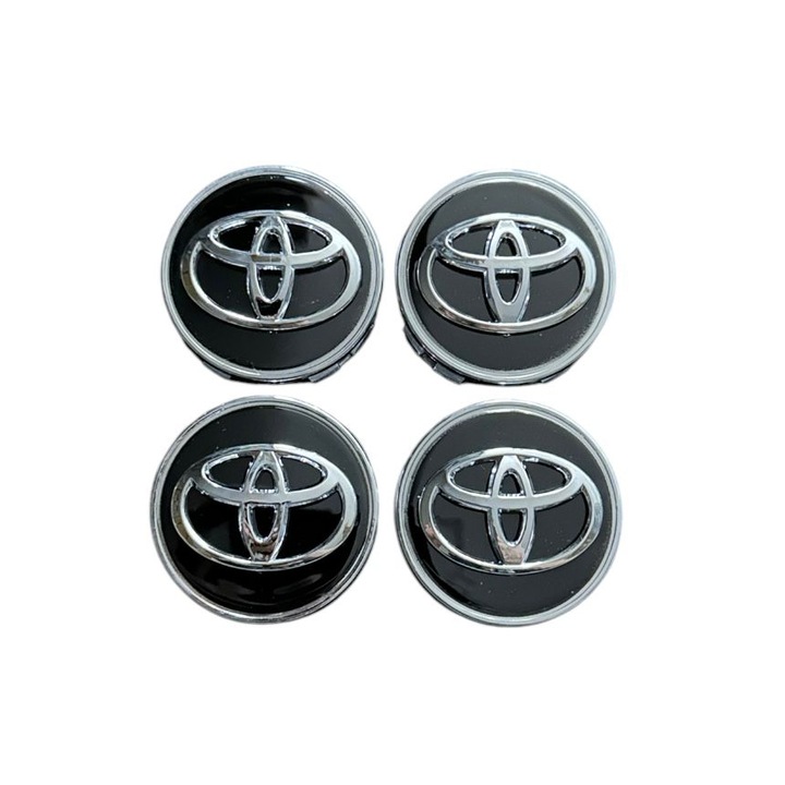 Set 4 capace jante TOYOTA, 57mm, Negru Chrome