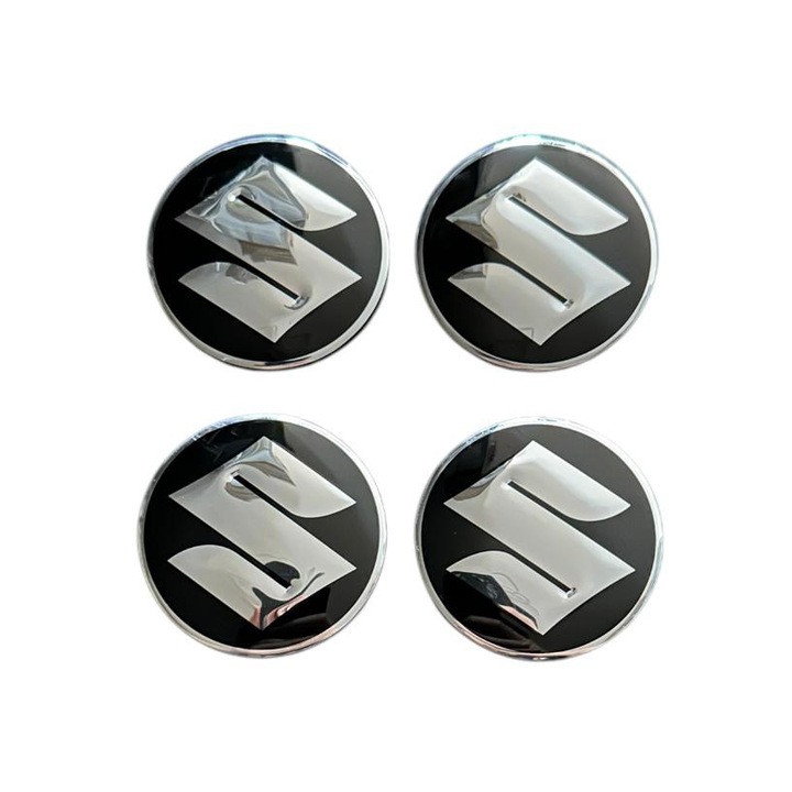 Set 4 capace roti 56mm Suzuki Negru compatibil/inlocuitor janta aliaj