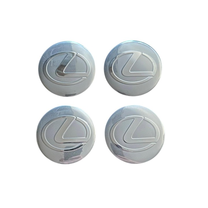 Set 4 capace roti 56mm Lexus Argintii compatibil/inlocuitor janta aliaj