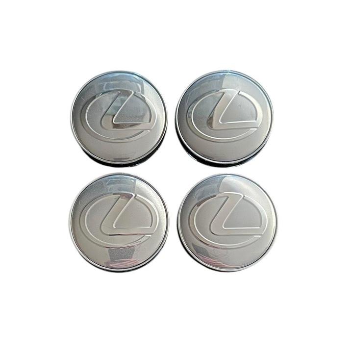 4 db keréksapka készlet, 60 mm-es Lexus Silver kompatibilis/csere könnyűfém keréktárcsa