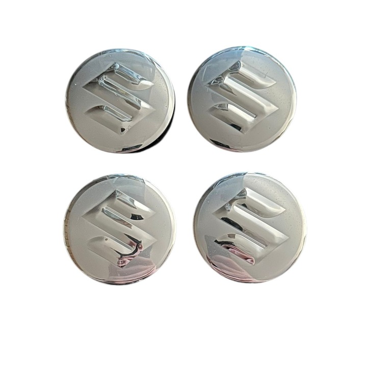 Set 4 capace roti 57mm exterior, 54mm interior Suzuki Argintii compatibil/inlocuitor janta aliaj