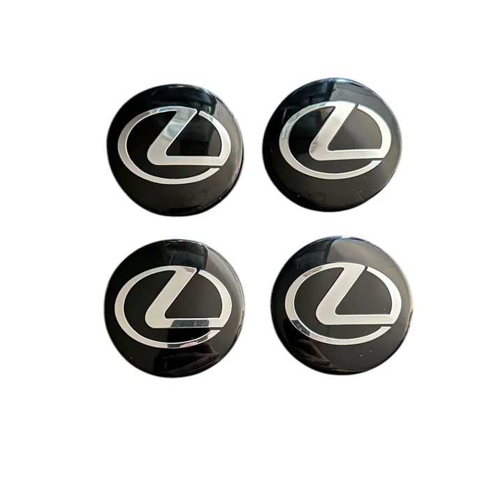 Set 4 capace roti 57mm exterior, 54mm interior Lexus Negre compatibil/inlocuitor janta aliaj